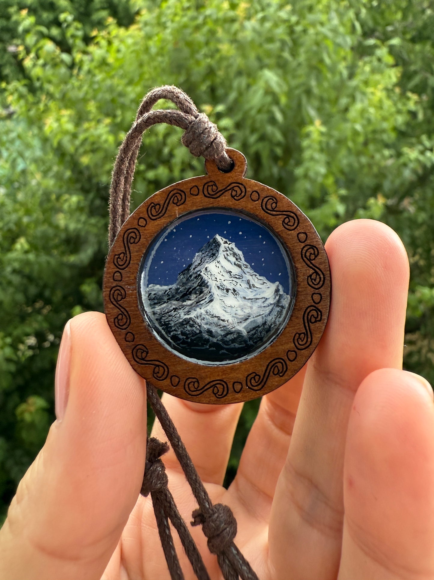 Hand-Painted Wooden Necklace