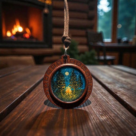 Hand-Painted Wooden Necklace