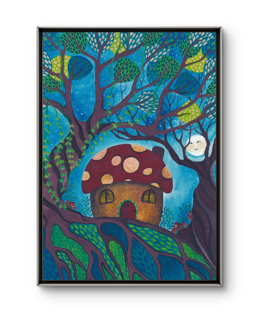"Moonlit Magic Forest" A4 Fine Art Print