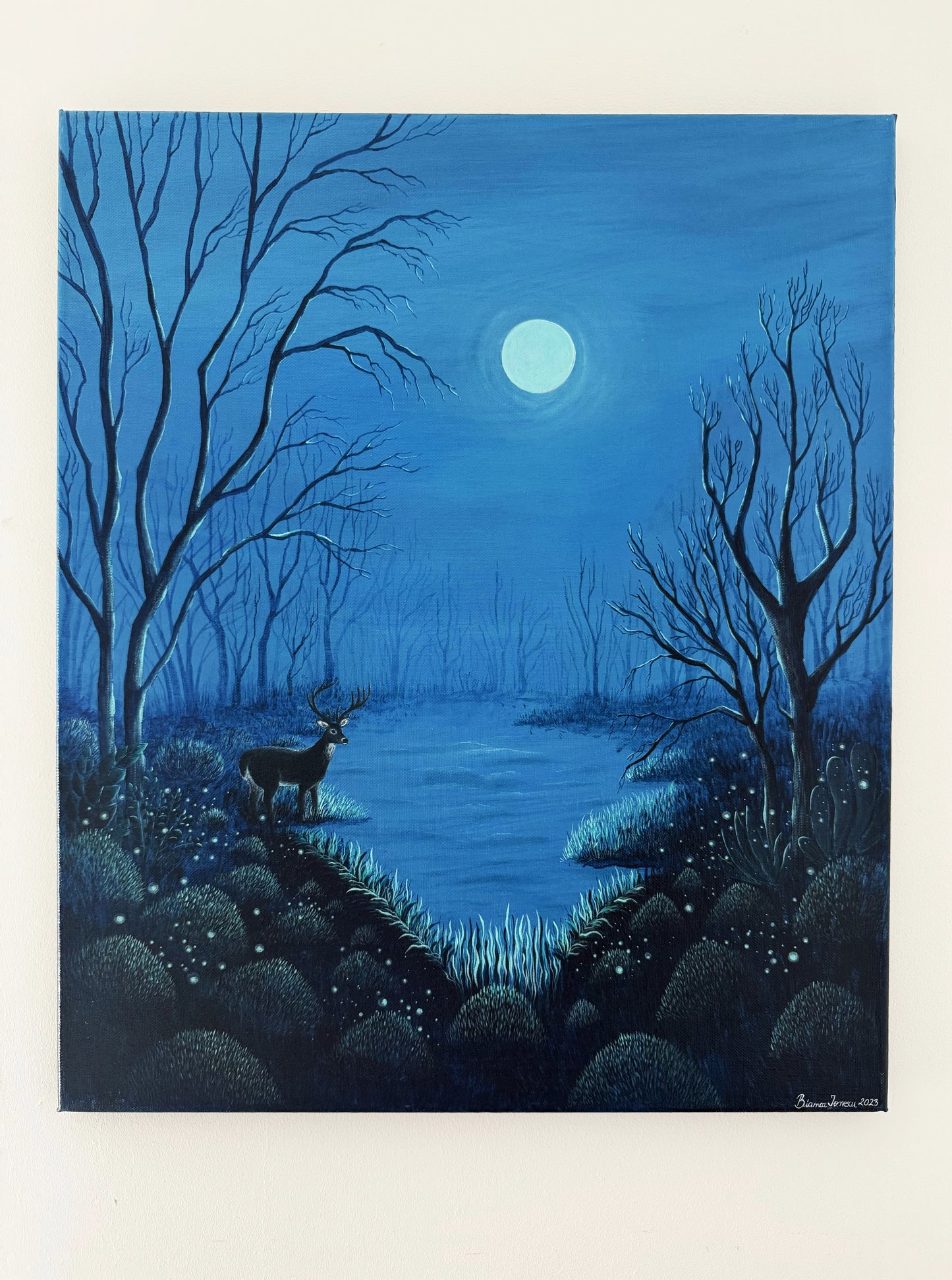 ORIGINAL PAINTING "Under the Moon's Gaze"
