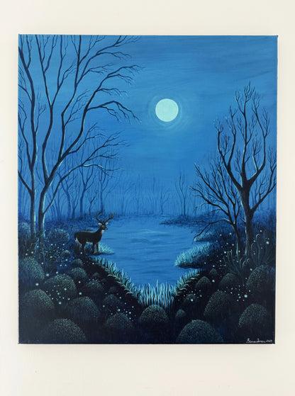 ORIGINAL PAINTING "Under the Moon's Gaze"