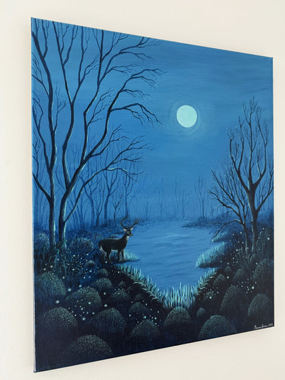 ORIGINAL PAINTING "Under the Moon's Gaze"