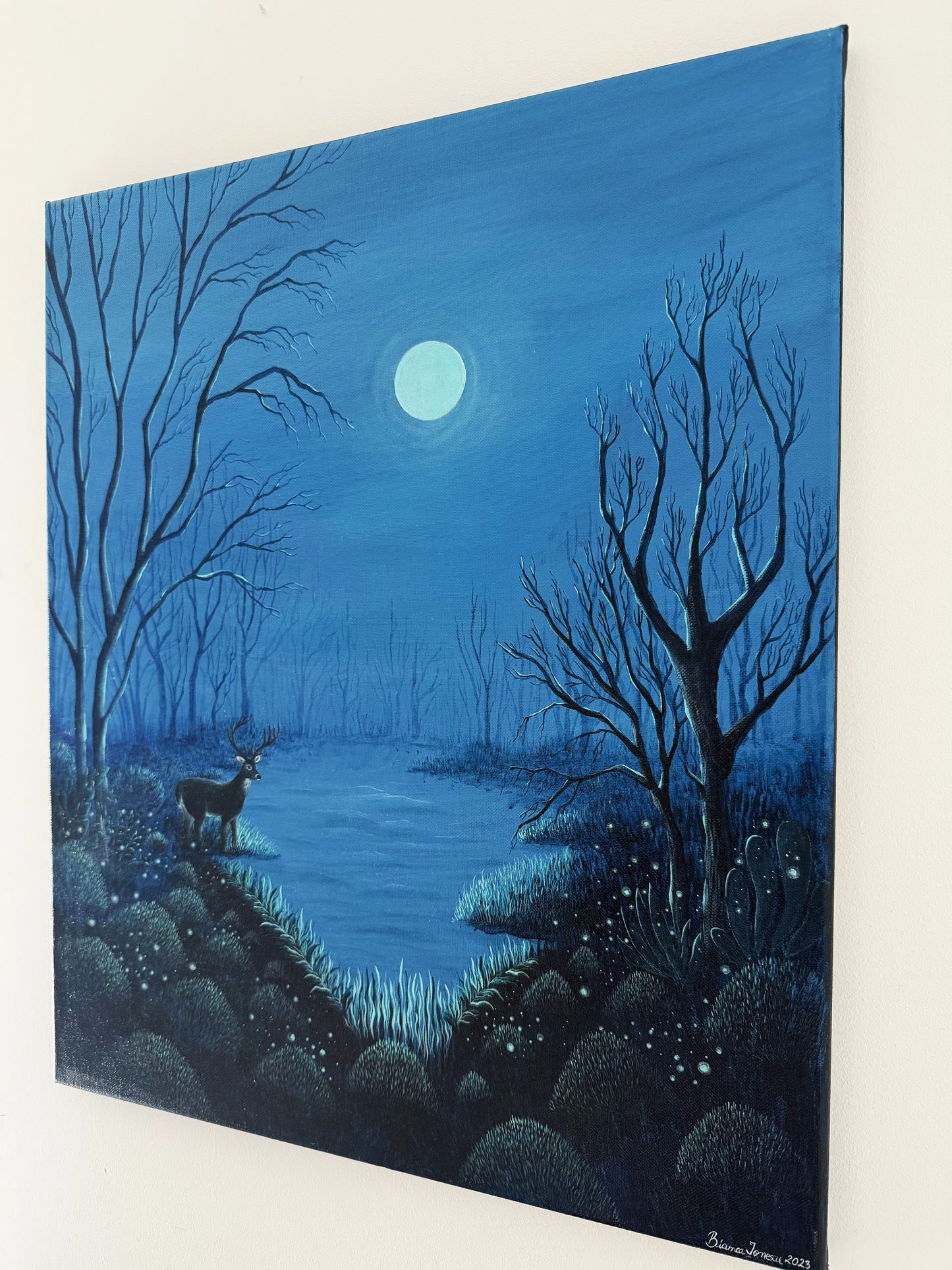 ORIGINAL PAINTING "Under the Moon's Gaze"
