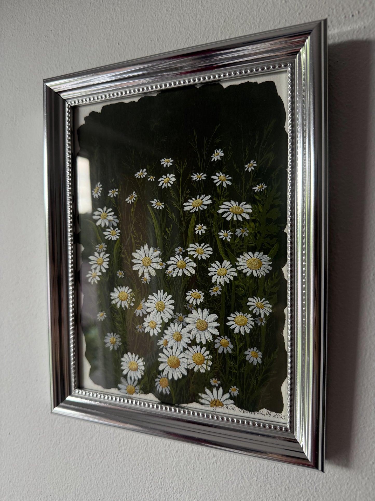 ORIGINAL FRAMED PAINTING "Chamomile Blossom"