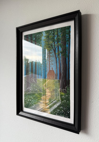 ORIGINAL FRAMED PAINTING "The Snowdrop Trail"