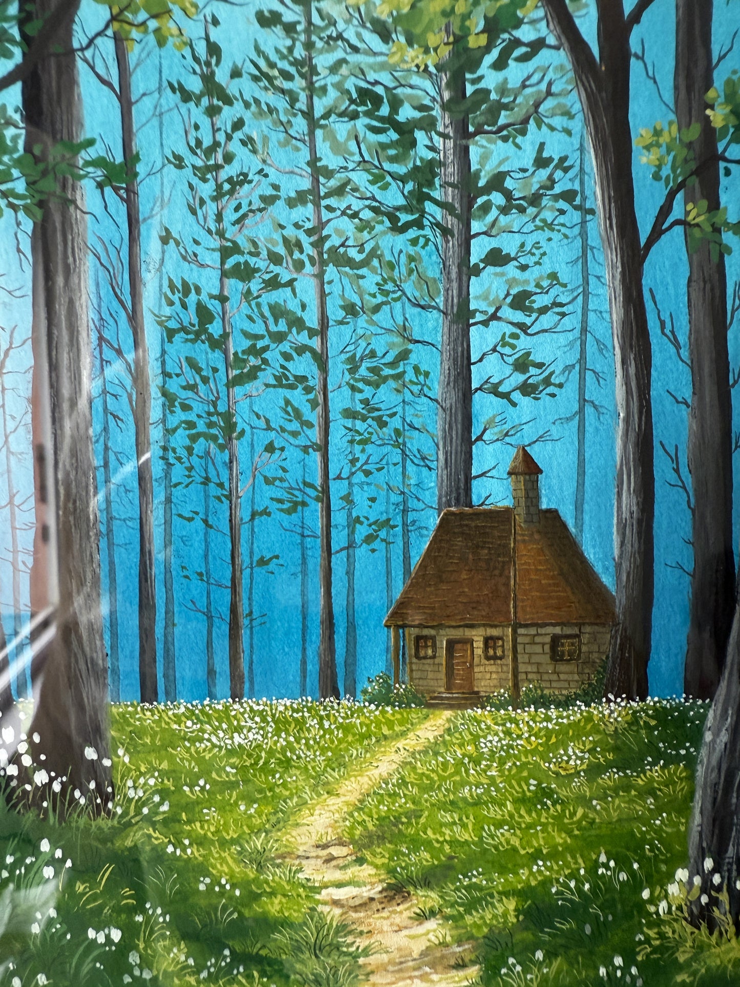 ORIGINAL FRAMED PAINTING "The Snowdrop Trail"