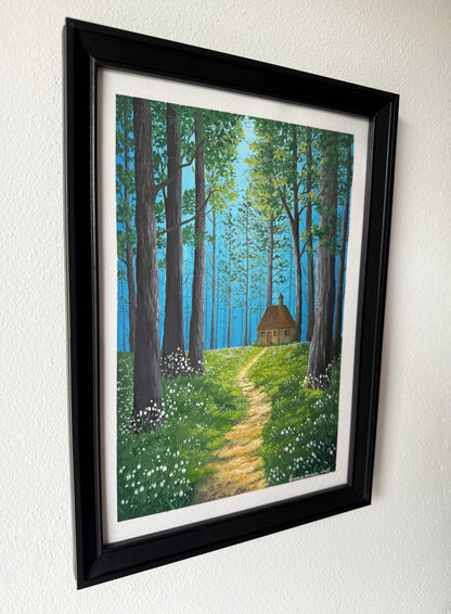 ORIGINAL FRAMED PAINTING "The Snowdrop Trail"
