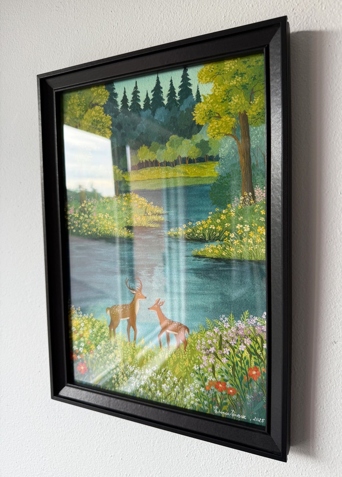 ORIGINAL FRAMED PAINTING "Gentle Hearts of the Wild"