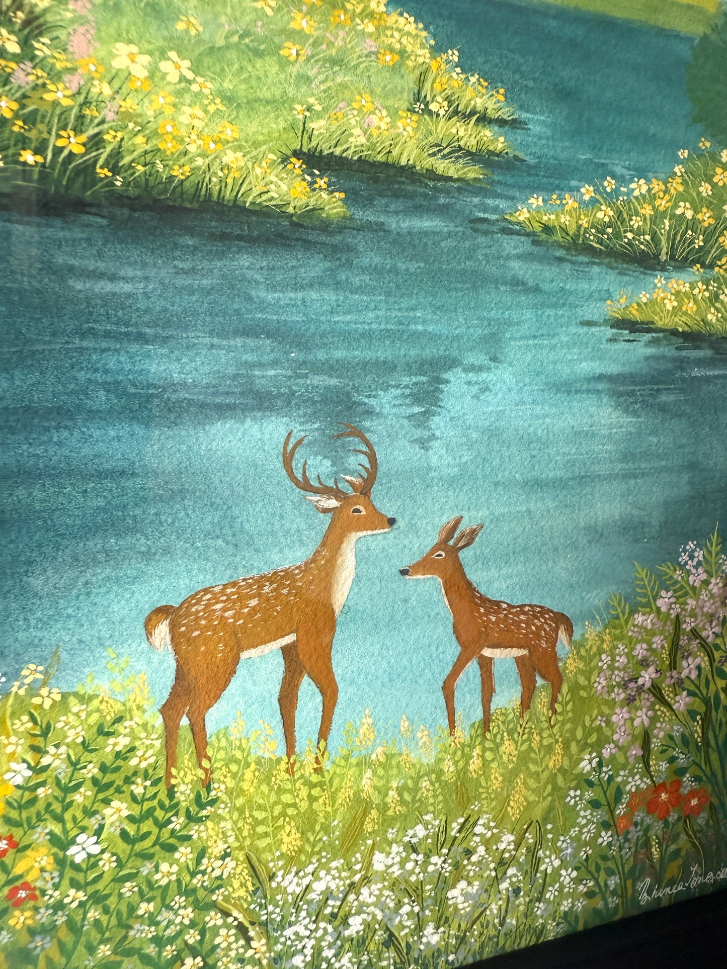 ORIGINAL FRAMED PAINTING "Gentle Hearts of the Wild"