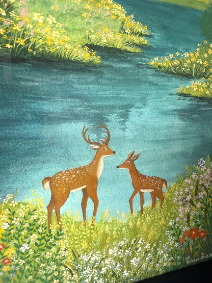 ORIGINAL FRAMED PAINTING "Gentle Hearts of the Wild"