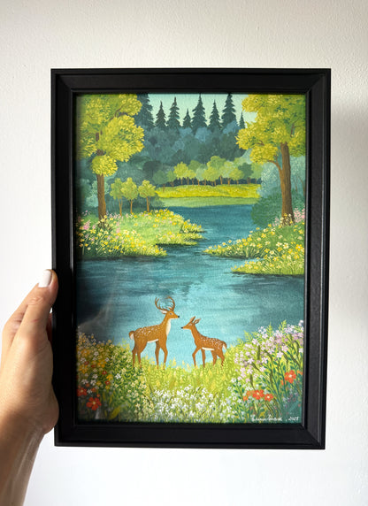 ORIGINAL FRAMED PAINTING "Gentle Hearts of the Wild"