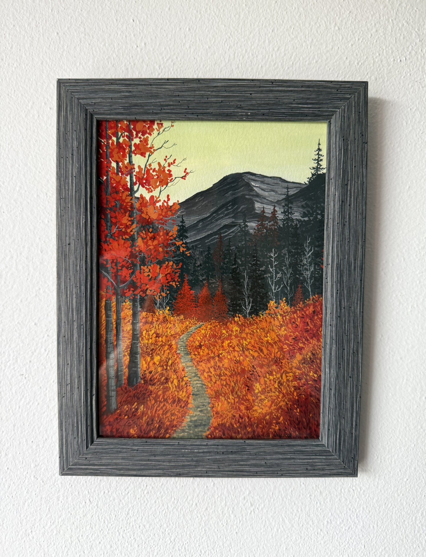 ORIGINAL FRAMED PAINTING "On the Path of Autumn's Calm"