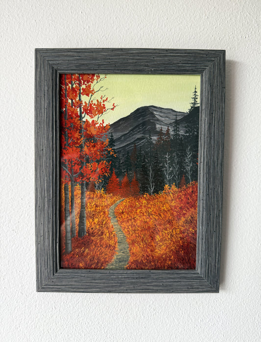 ORIGINAL FRAMED PAINTING "On the Path of Autumn's Calm"