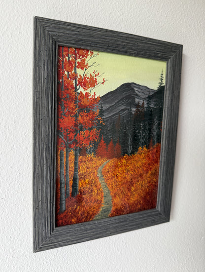 ORIGINAL FRAMED PAINTING "On the Path of Autumn's Calm"