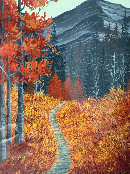 ORIGINAL FRAMED PAINTING "On the Path of Autumn's Calm"