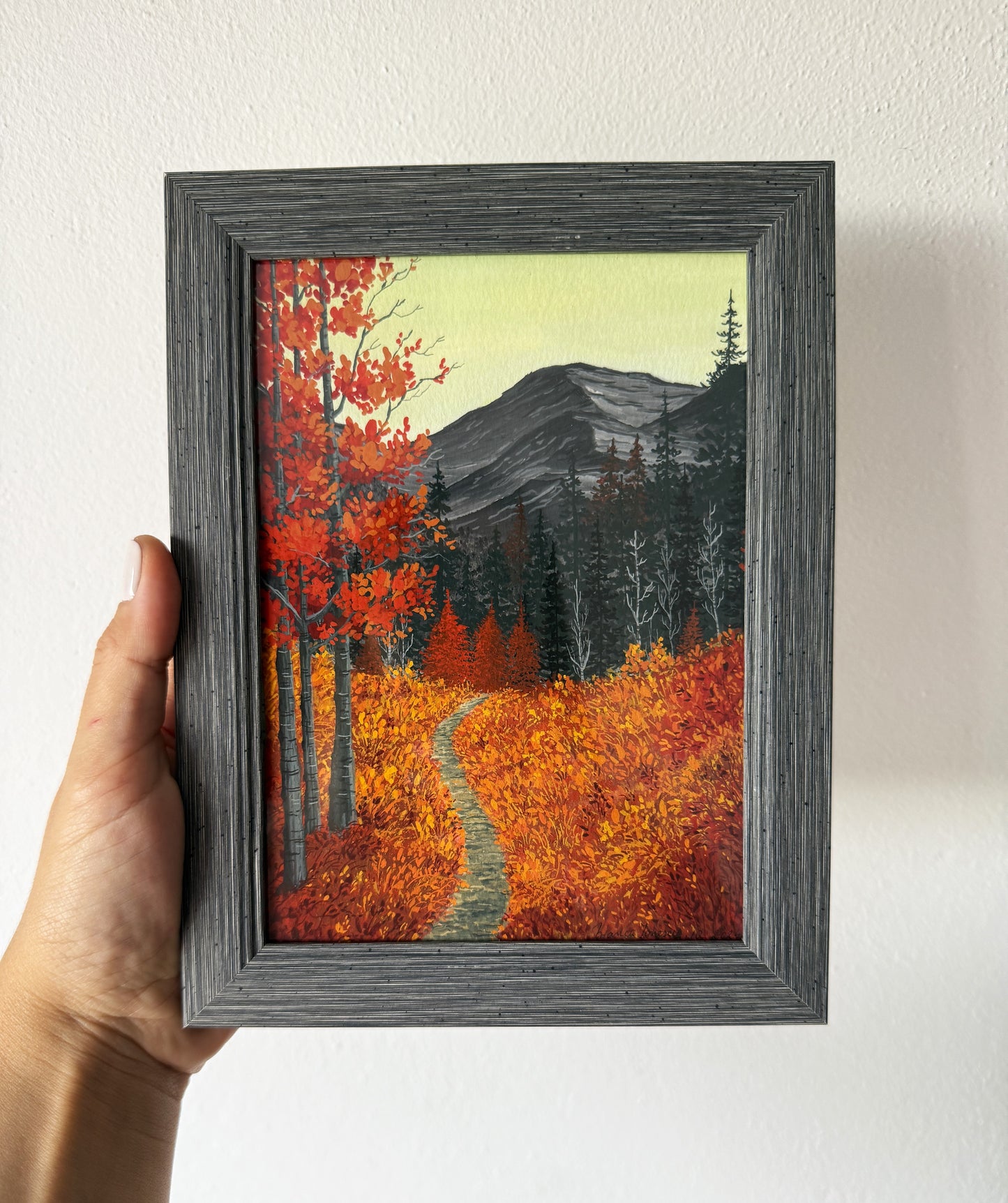 ORIGINAL FRAMED PAINTING "On the Path of Autumn's Calm"