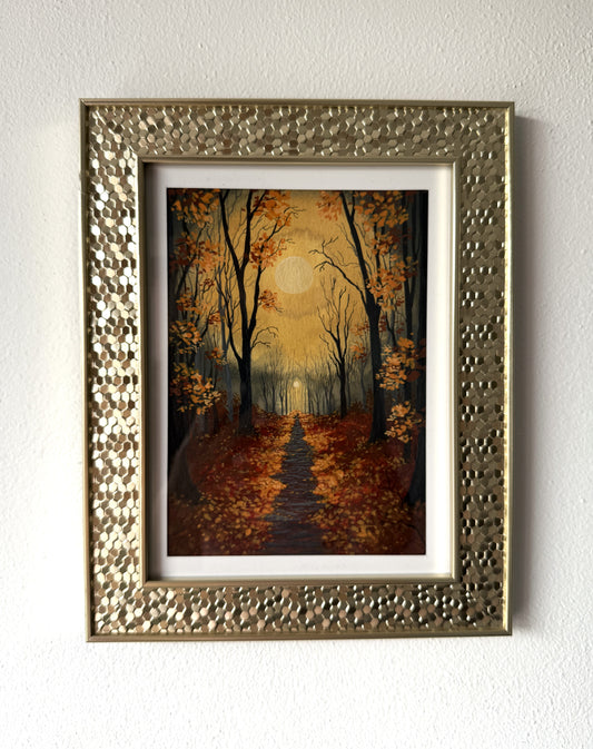 ORIGINAL FRAMED PAINTING "The Forest Behind the Dusk"