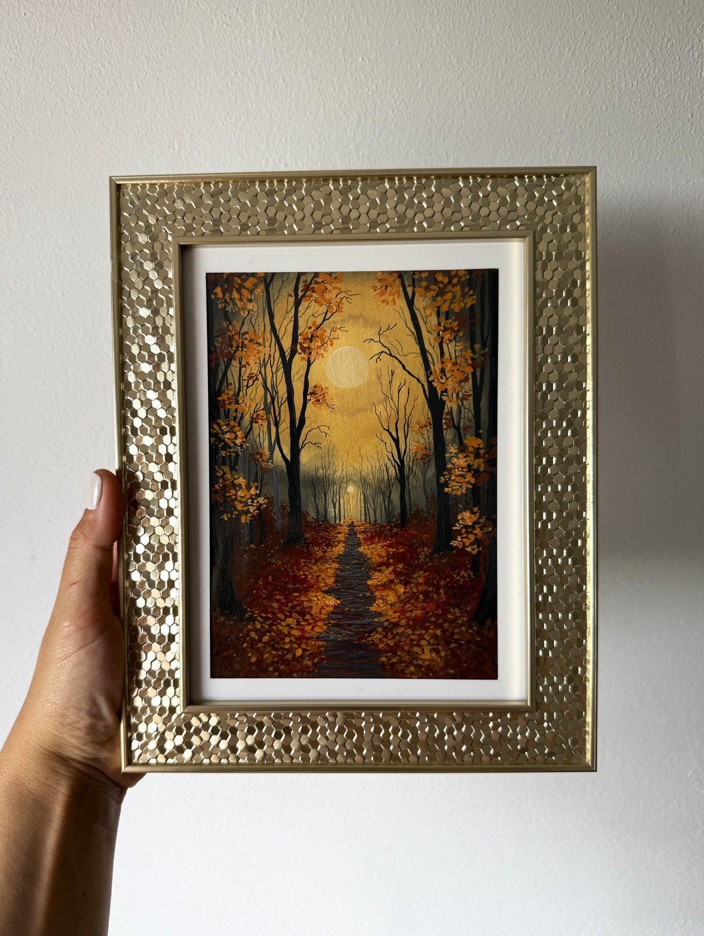 ORIGINAL FRAMED PAINTING "The Forest Behind the Dusk"