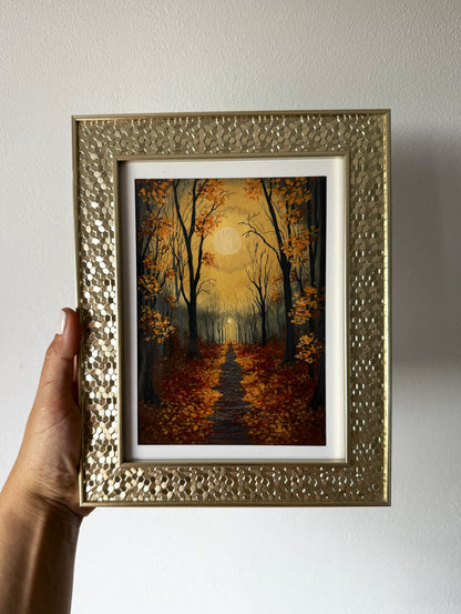 ORIGINAL FRAMED PAINTING "The Forest Behind the Dusk"