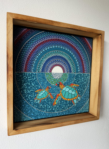 ORIGINAL FRAMED PAINTING "Ocean's Pulse"