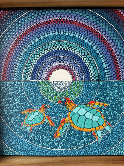 ORIGINAL FRAMED PAINTING "Ocean's Pulse"