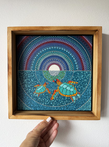 ORIGINAL FRAMED PAINTING "Ocean's Pulse"
