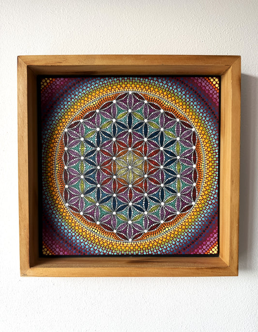 ORIGINAL FRAMED PAINTING "The Flower of Life"