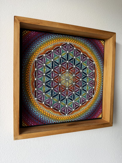 ORIGINAL FRAMED PAINTING "The Flower of Life"