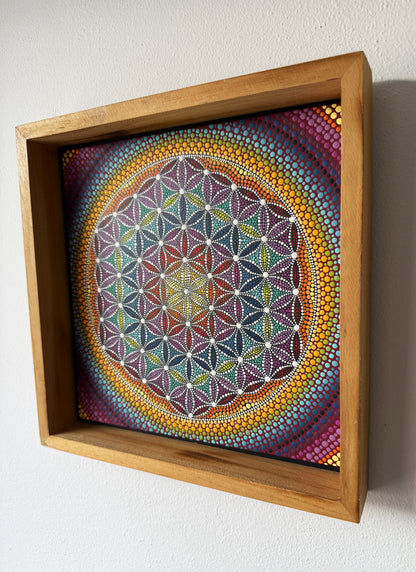 ORIGINAL FRAMED PAINTING "The Flower of Life"