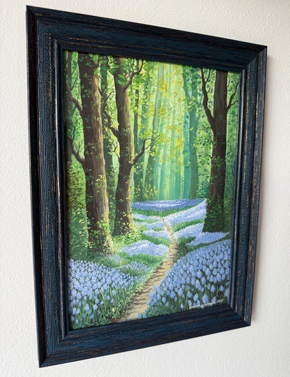 ORIGINAL FRAMED PAINTING: "Veil of Purple Bells"