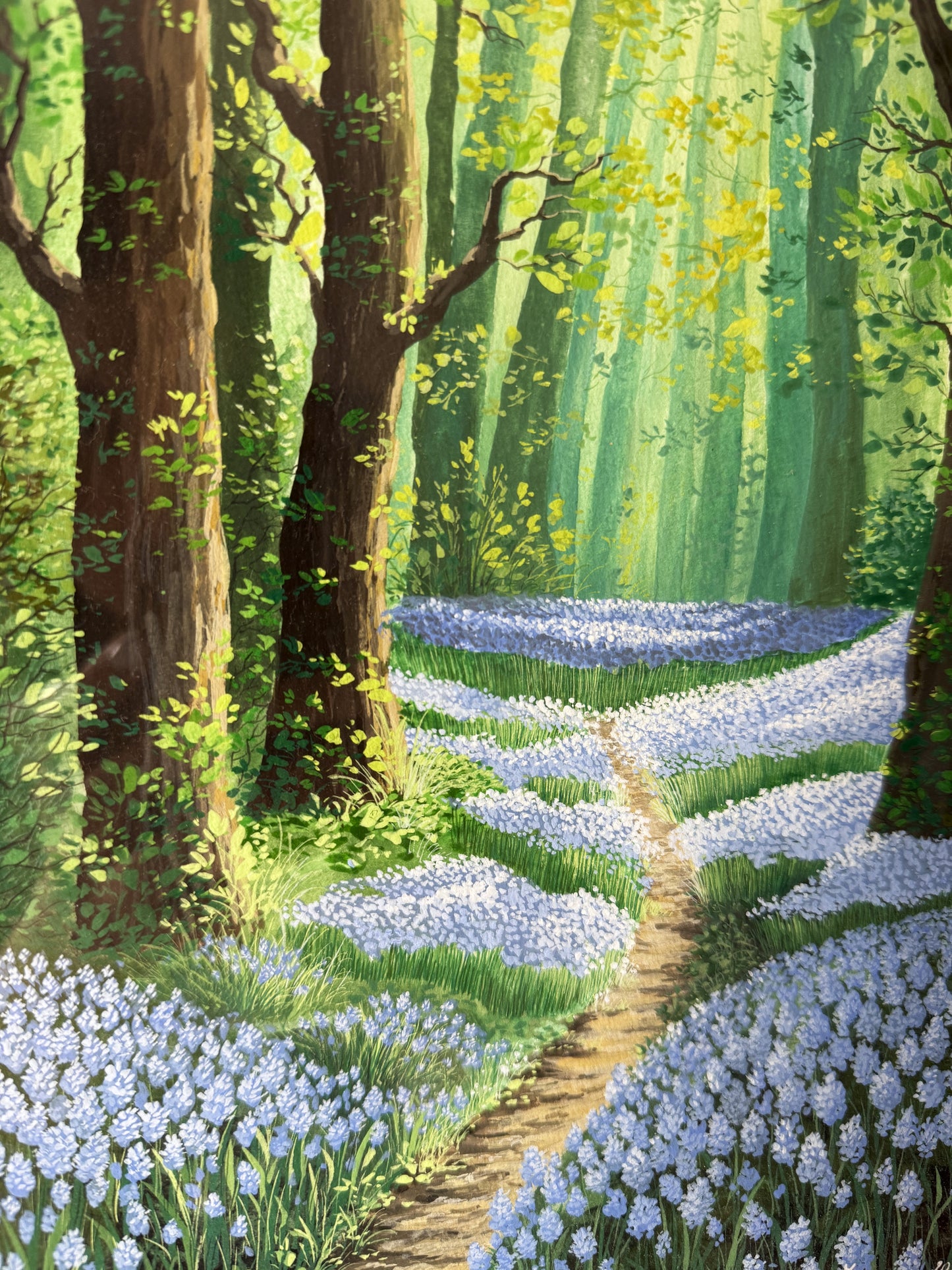 ORIGINAL FRAMED PAINTING: "Veil of Purple Bells"