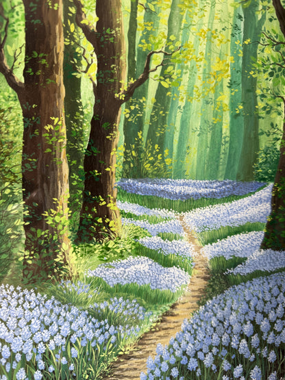 ORIGINAL FRAMED PAINTING: "Veil of Purple Bells"