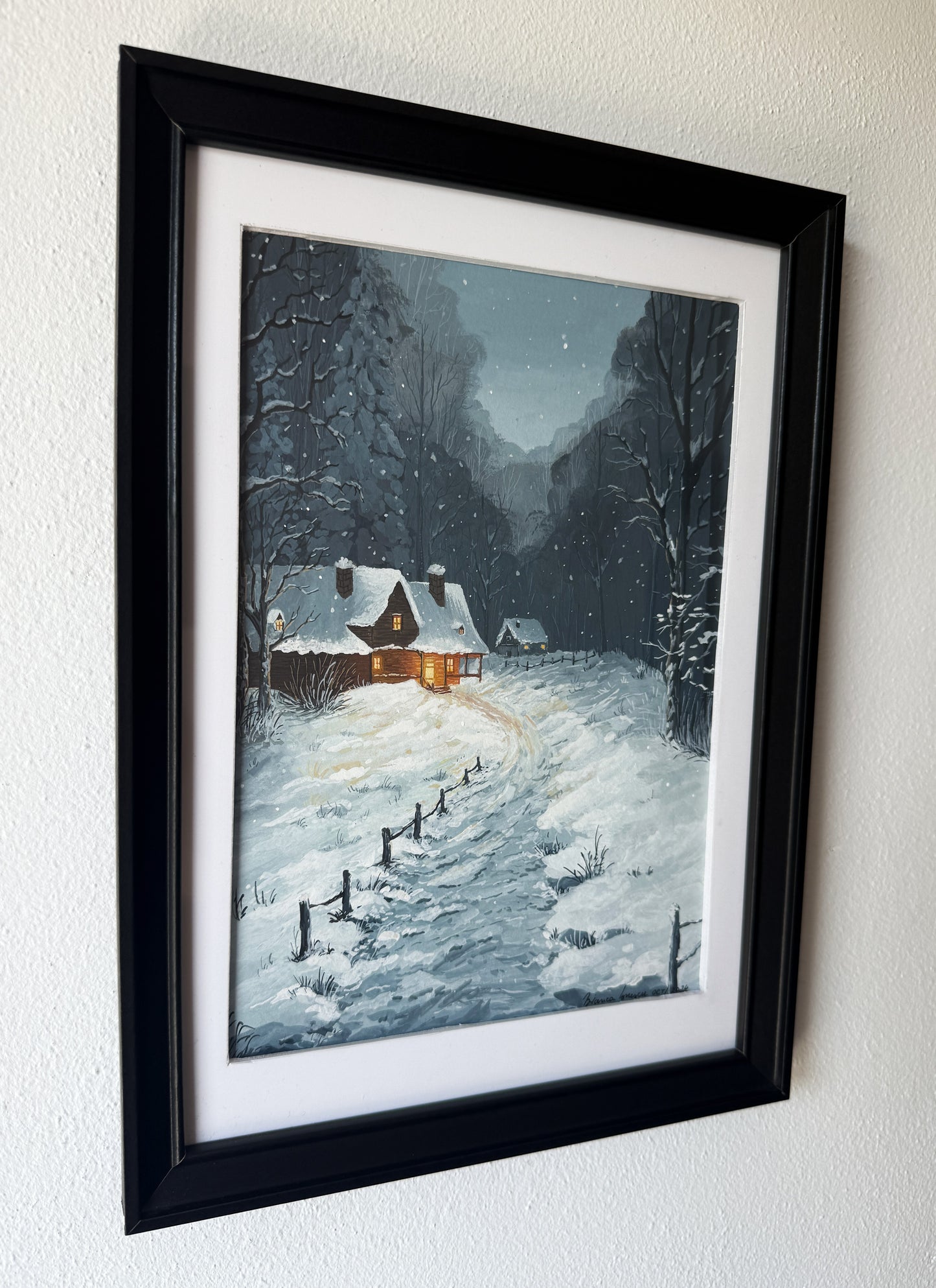 ORIGINAL FRAMED PAINTING "Whispers of Winter"