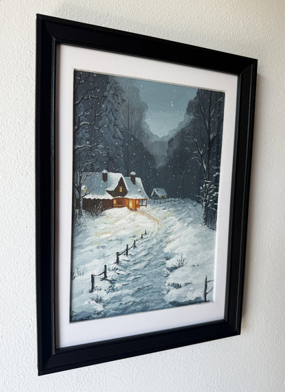 ORIGINAL FRAMED PAINTING "Whispers of Winter"