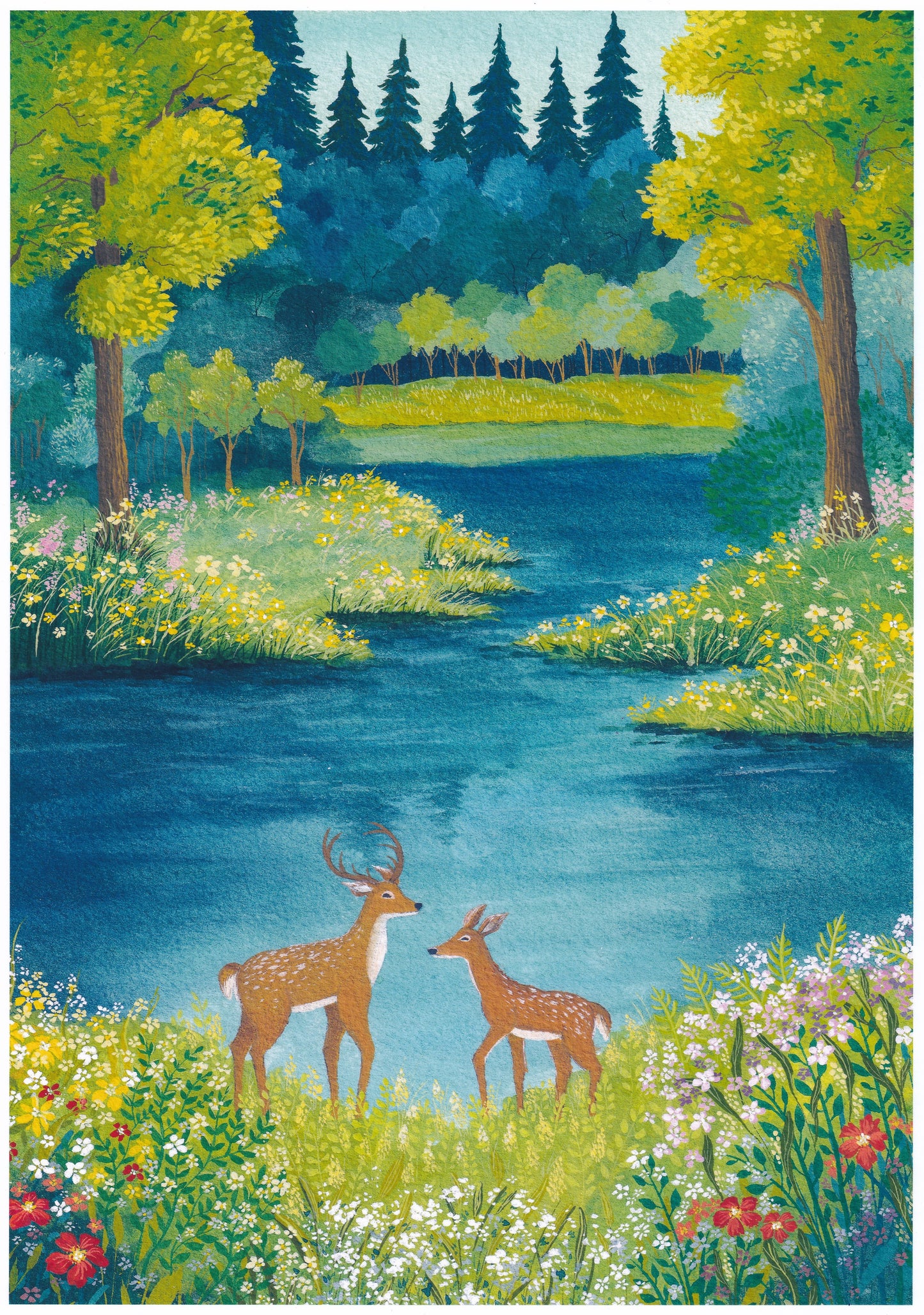 "Gentle Hearts of the Wild" A4 Fine Art Print