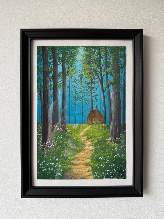 ORIGINAL FRAMED PAINTING "The Snowdrop Trail"