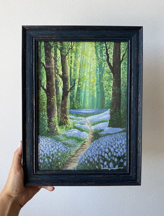 ORIGINAL FRAMED PAINTING: "Veil of Purple Bells"