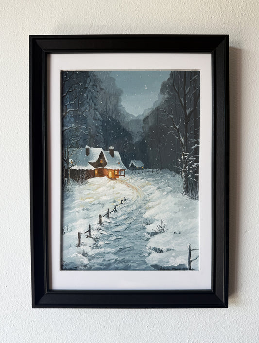 ORIGINAL FRAMED PAINTING "Whispers of Winter"