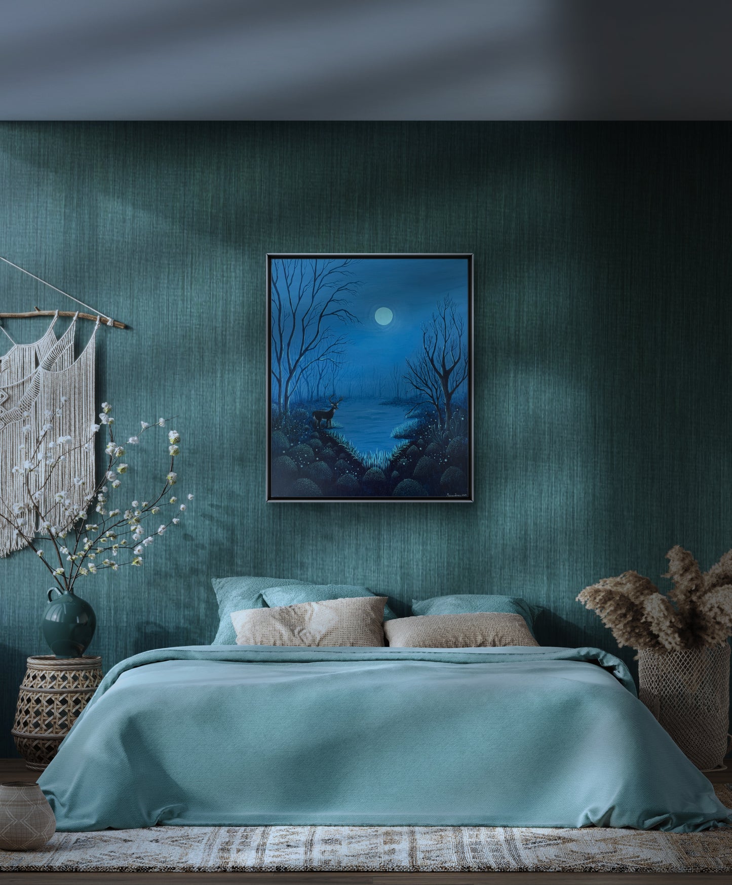 ORIGINAL PAINTING "Under the Moon's Gaze"